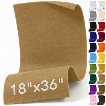 Soft Felt Fabric Sheet 18" x 36" 1.6 mm Craft Felt (Tan)