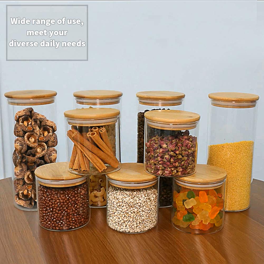 Glass Coffee Bean Container, 52.36 FL OZ (1550 ML), [Thickened Version] Glass Food Storage Jar with Airtight Seal