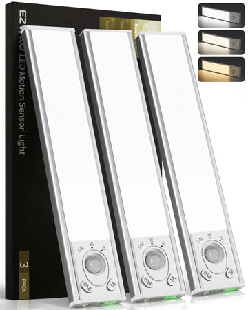 Under Cabinet Lighting Wireless, 8'' 1800mAh Rechargeable Closet Light, LED Motion Sensor Lights with Power Display