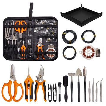 Bonsai Tools Kit 20 Pcs Garden Tools Set for Beginner, Gardening Gift for Women Men, Includes Bonsai Wire Kit, Plant