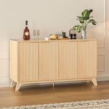Fluted Sideboard Buffet Cabinet with Storage, Storage Cabinet with Doors and Adjustable Shelves, Buffet for Kitchen