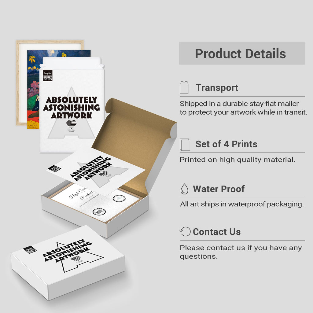 Framed Poster Paul Gauguin Tahitian Women Collection Post-Impressionist Portraits Illustrations Fine Art Decorative
