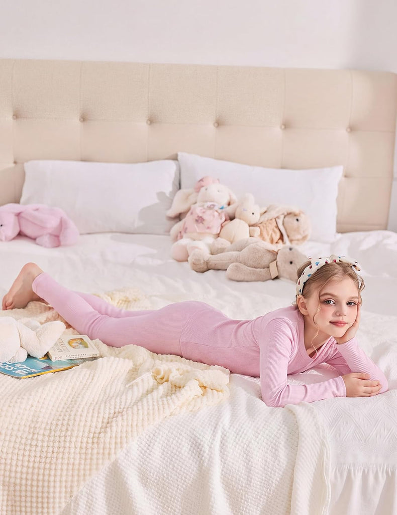 Girls Pajamas 2 Piece Snug Fit Kids Pjs Set Long Sleeve Sleepwear