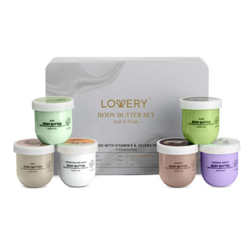 Body Butter Gift Set for Women, 6 Whipped Creams in Tin Box