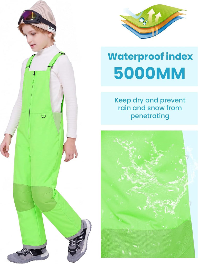 Kids Waterproof Ski Bib Boys Girls Winter Snow Pants