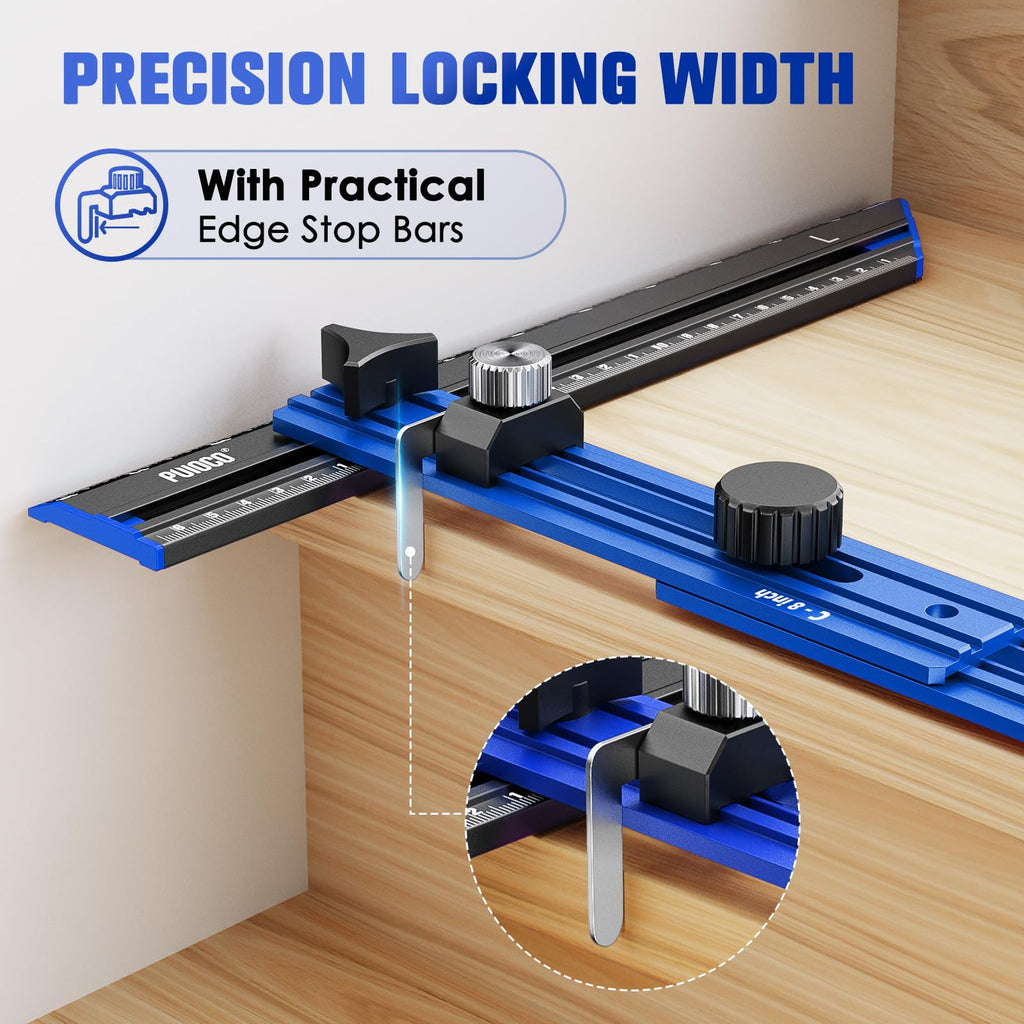 Stair Tread Template Tool with Triangular Brace and Edge Flip Stops