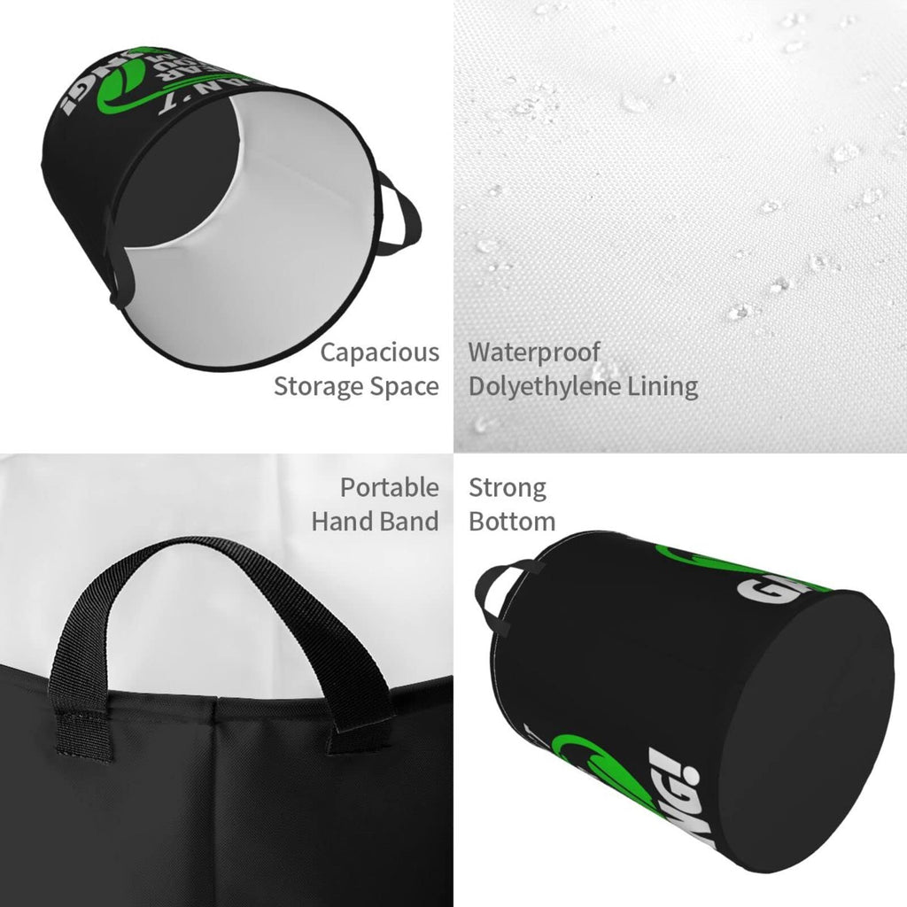 Headphones And Gamepad Round Laundry Hamper Storage Basket Toys Clothes Organizer Bin Bathroom Bedroom Dorm Nursery