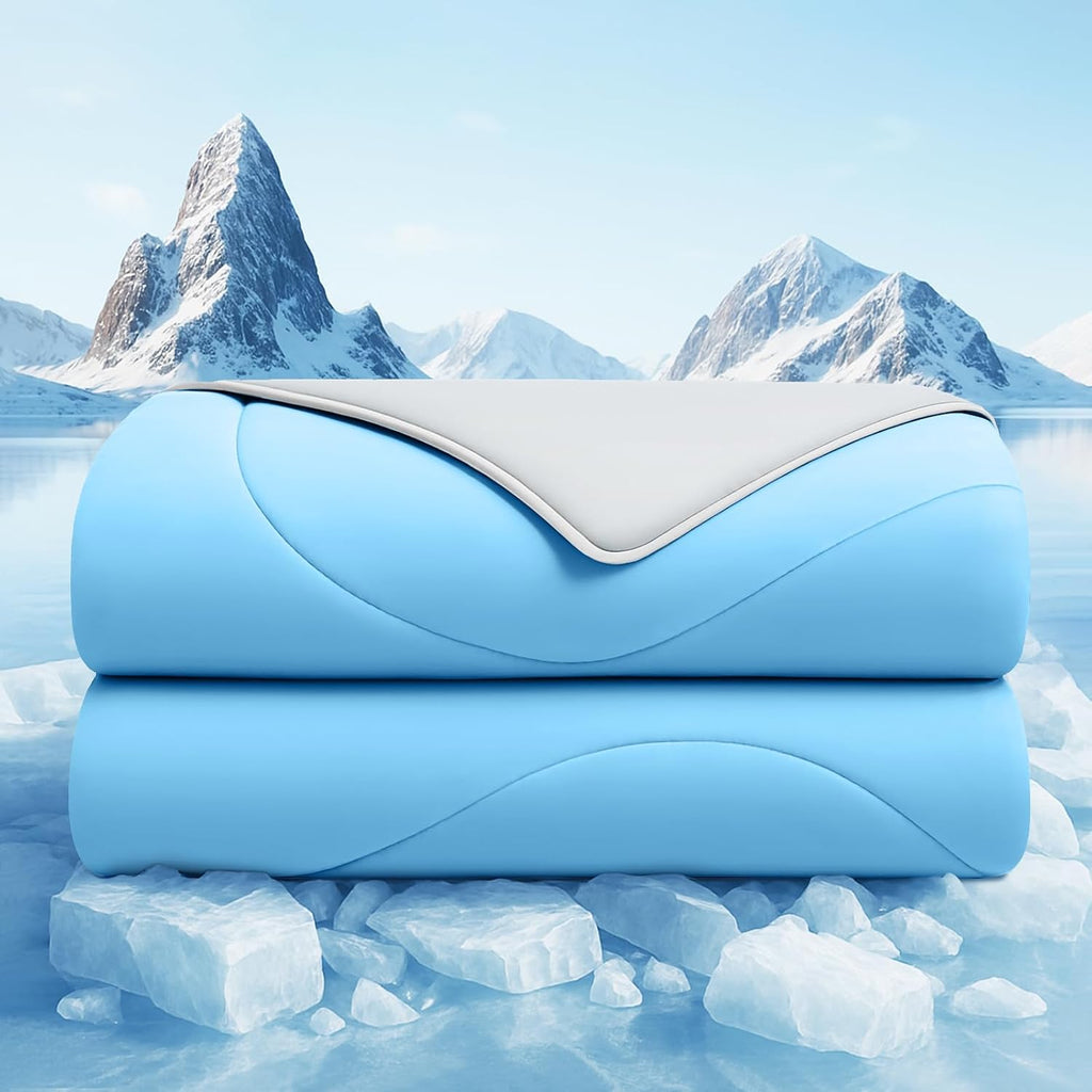 Cooling Comforter Twin, Cooling Blankets for Hot Sleepers and Night Sweats, Double Side Cool Soft Light Micro Gravity