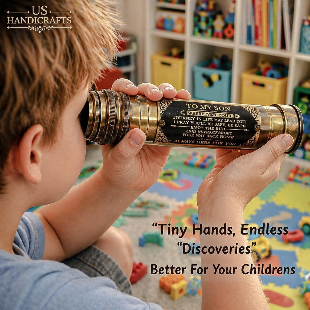 Handcrafted Brass Kaleidoscope - Vintage Nautical Collectible Gift for Adults & Collectors - Sentimental Keepsake