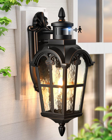 Motion Sensor Outdoor Lights, 16.4" H Porch Light Outside Lantern