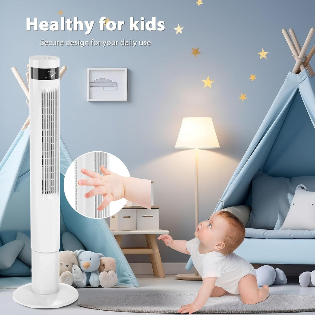 41inch Portable Tower Fan White