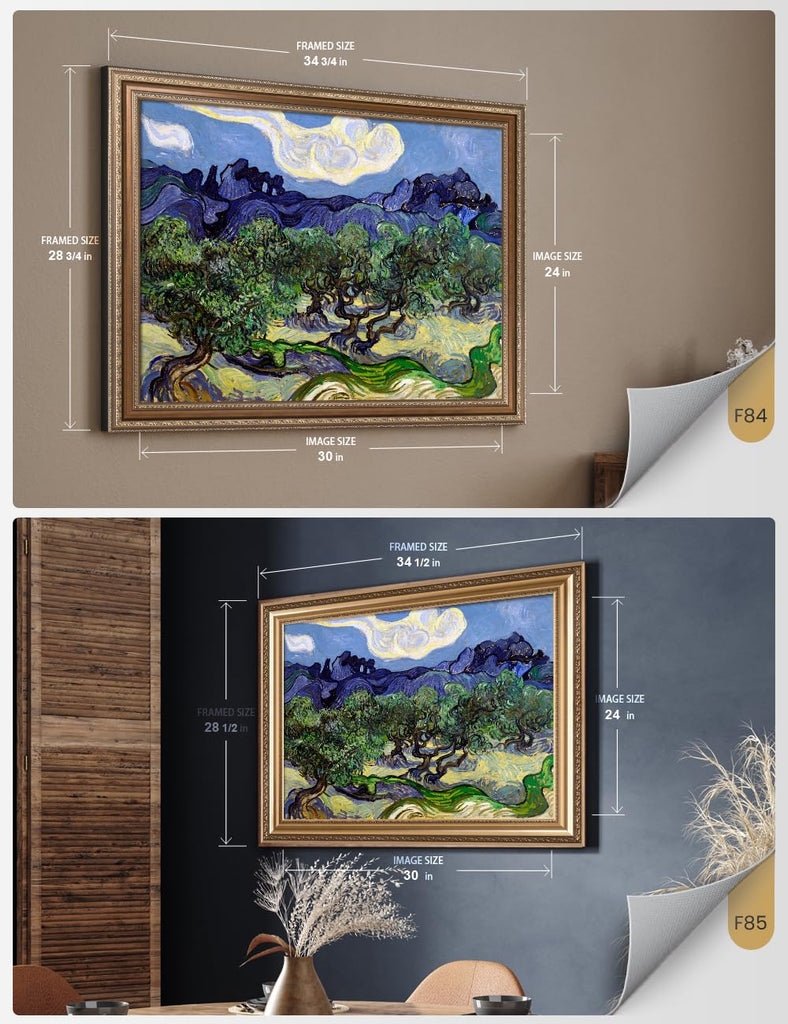 Van Gogh Olive Trees Framed, Image Size: 30x24 in