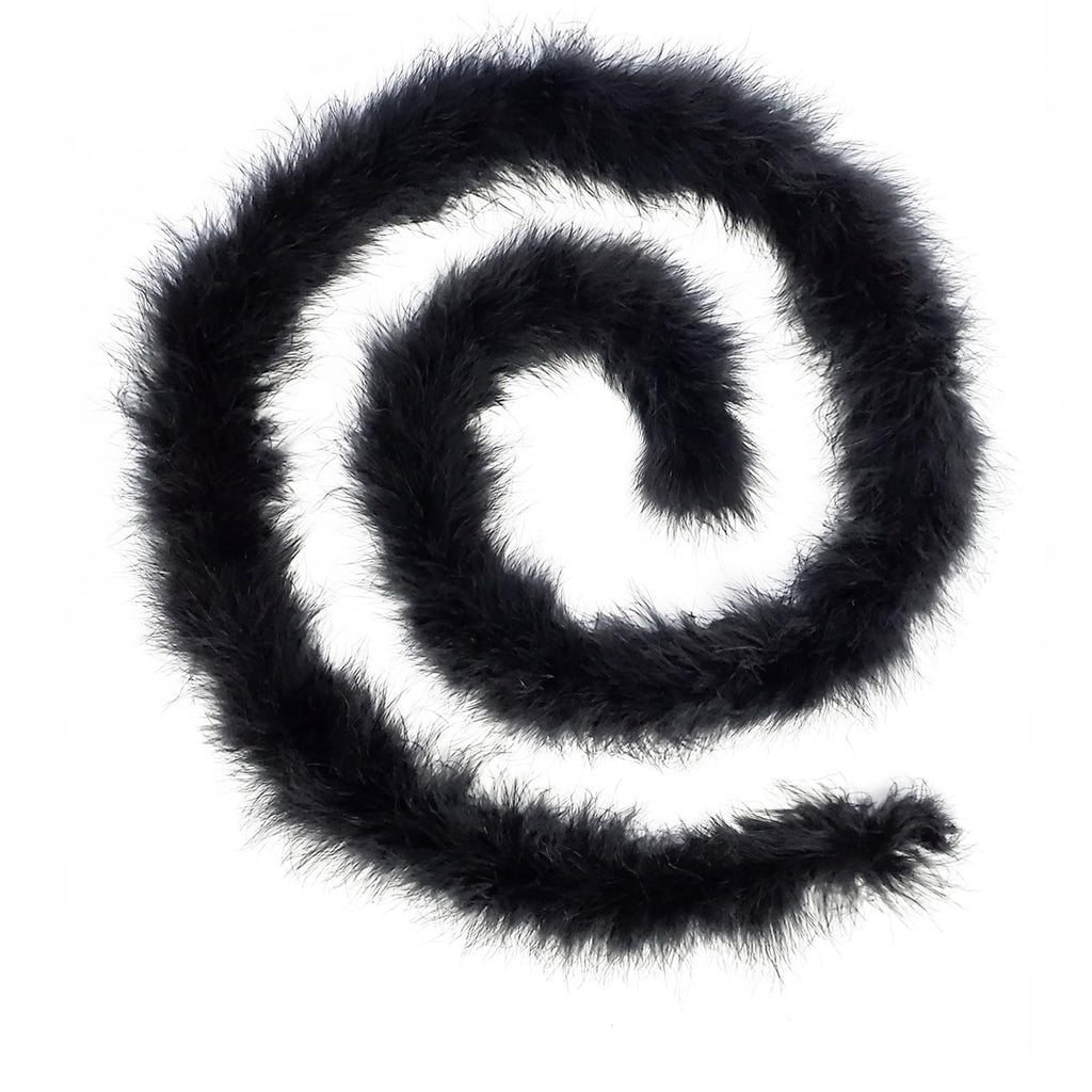 30g Fluffy Marabou Feather Boa for DIY Craft Sewing Trim Home Wedding Party Decoration-Black - 2 Yards