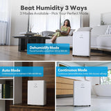 30Pint Dehumidifier for 1500Sq.Ft, Compressor Dehumidifiers for Home,Quiet Dehumidifier for Basement, Bedroom
