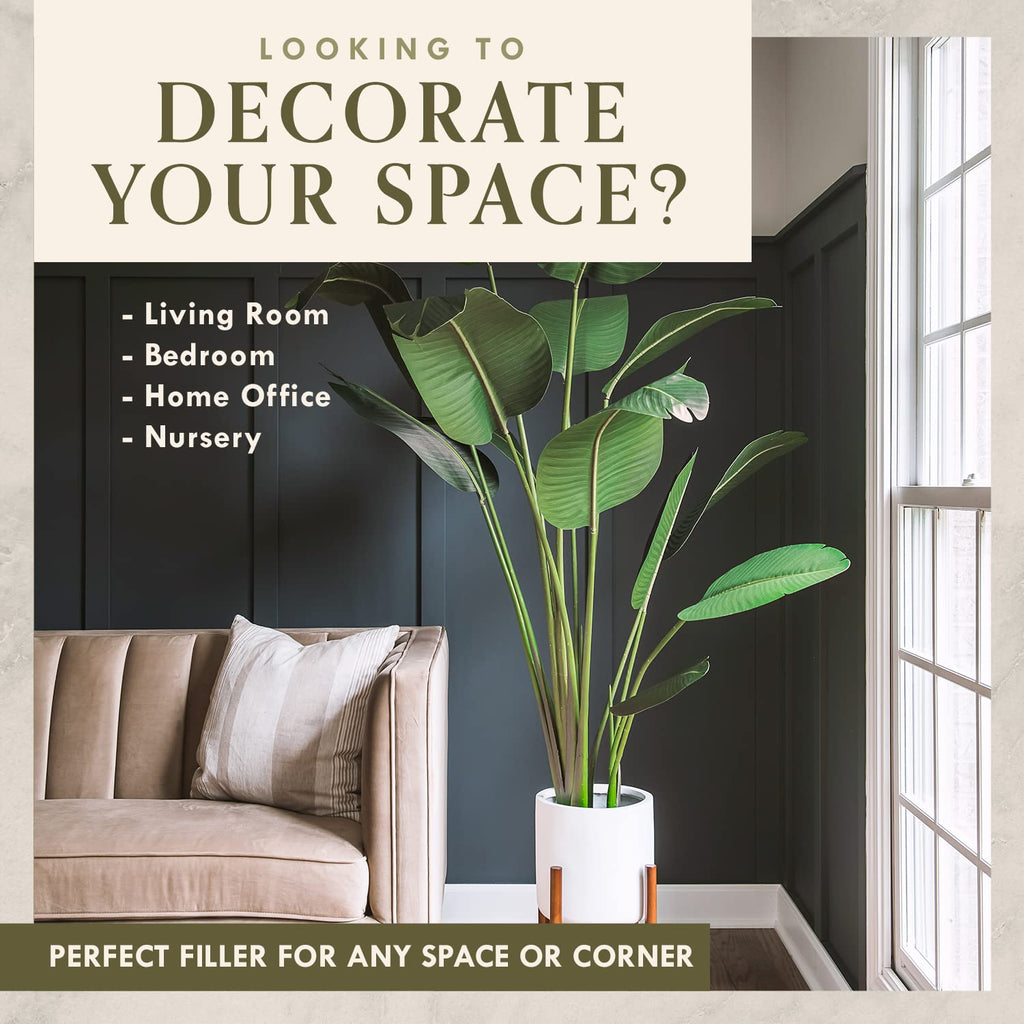 Bird of Paradise Artificial Plant-Fake Plants Tall, Tall Plants Decor, Artificial Plants Indoor-Faux Plants Indoor