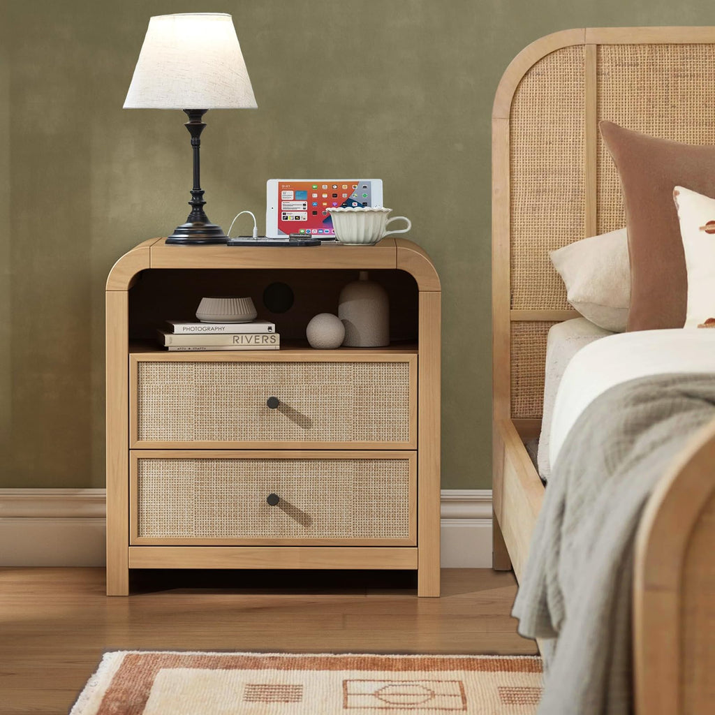 2 Drawer Tall, 23.6'' Rattan