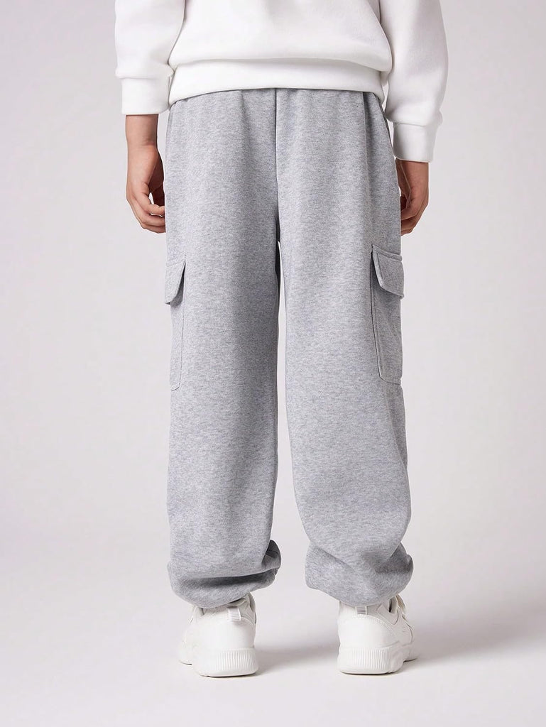 Boy's Straight Cargo Pants Baggy Sweatpants Casual Sports Joggers