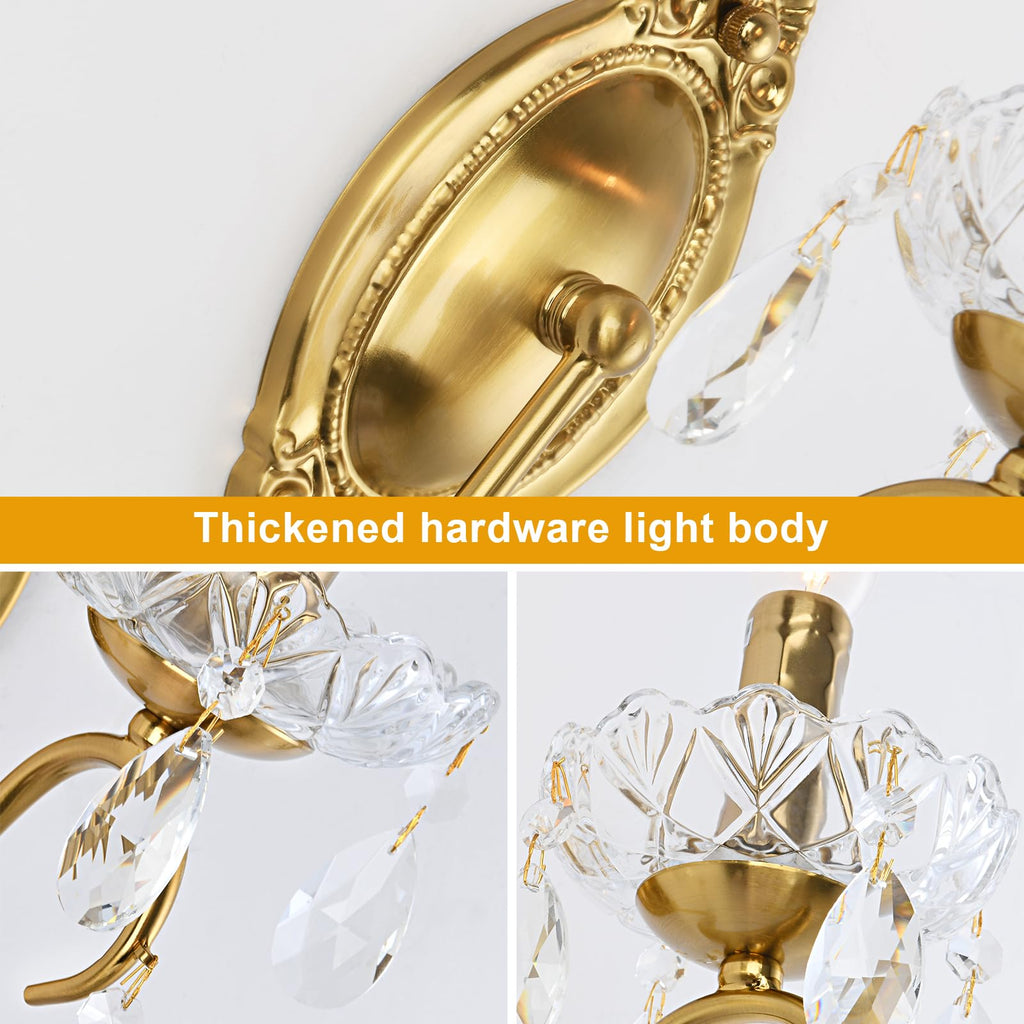 Crystal Wall sconces Set of Two, Gold sconces Wall Set of 2, Vintage Crystal Wall Light, Candelabra Wall Sconce Light