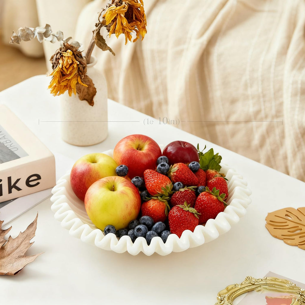 Marble Decorative Bowl, Modern Handicraft Bowls Decor,Jewelry Tray, Decorative Fruit Bowl Counter, Stylish Key