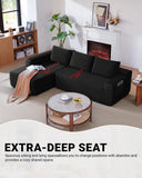 97" Cloud Couch Sectional, L Shaped Boneless Couch Sectional Couches for Living Room