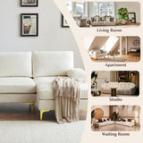Karl home Convertible Sectional Sofa 110" U-Shape Sofa Couch 4-Seat Couch with Chaise ChenilleFabric Upholstered for
