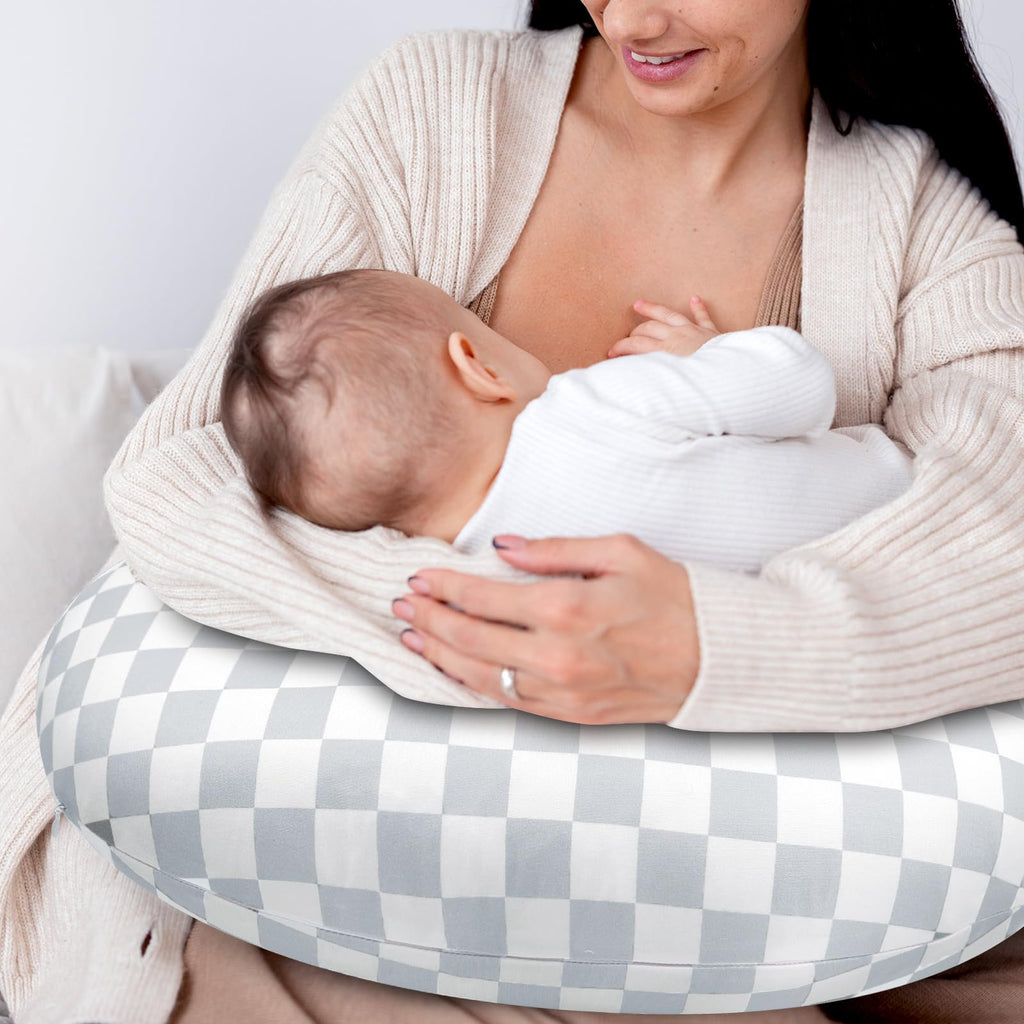 2 Pack Nursing Pillow Cover, Stretchy Removable Case for Breastfeeding Pillows, Ultra Soft Comfortable Slipcover for