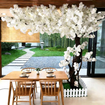8.2FT Large Artificial Cherry Blossom Trees White, Tall Japanese Fake Cherry Blossom Trees, Arbol De Cerezo Artificial
