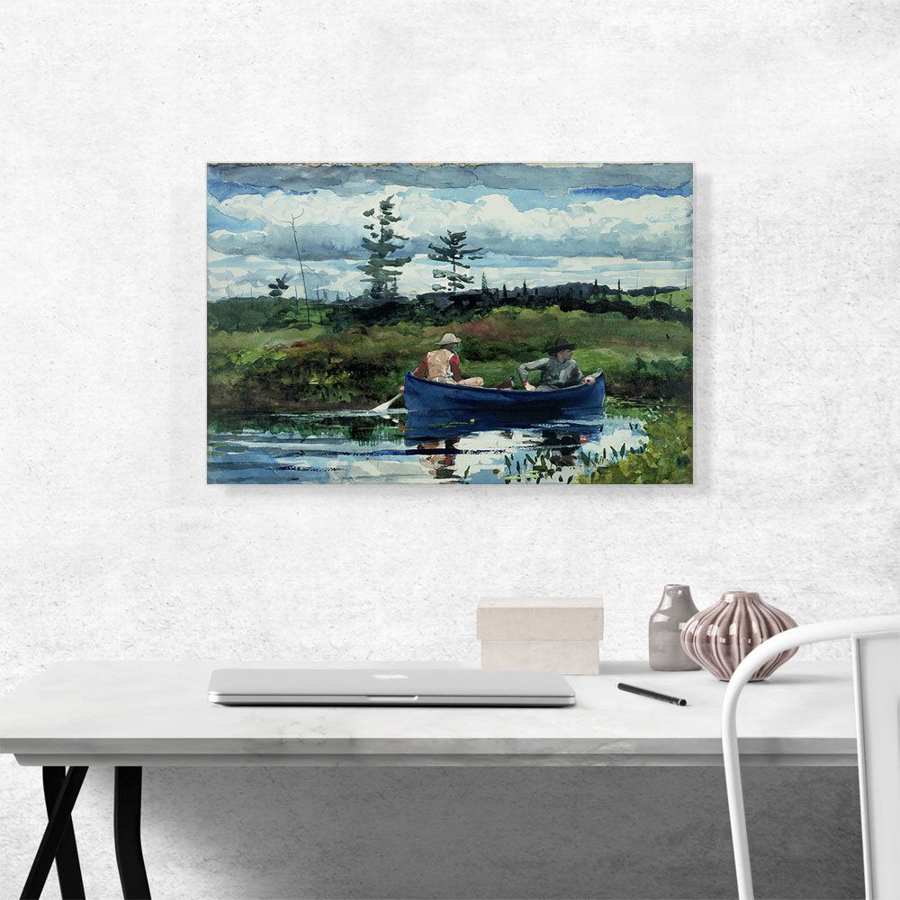 The Blue Boat 1892 Canvas Art Print Stretched Framed Painting Picture Poster Giclee Wall Decor by Winslow Homer - 26"