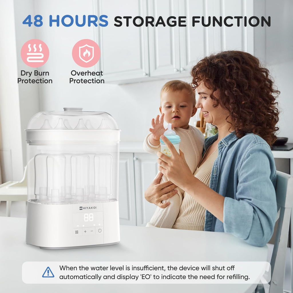 Bottle Sterilizer and Dryer, Electric Steam Baby Bottle Sterilizer and Dryer, All-in-One Sterilizer 2 Layers Large