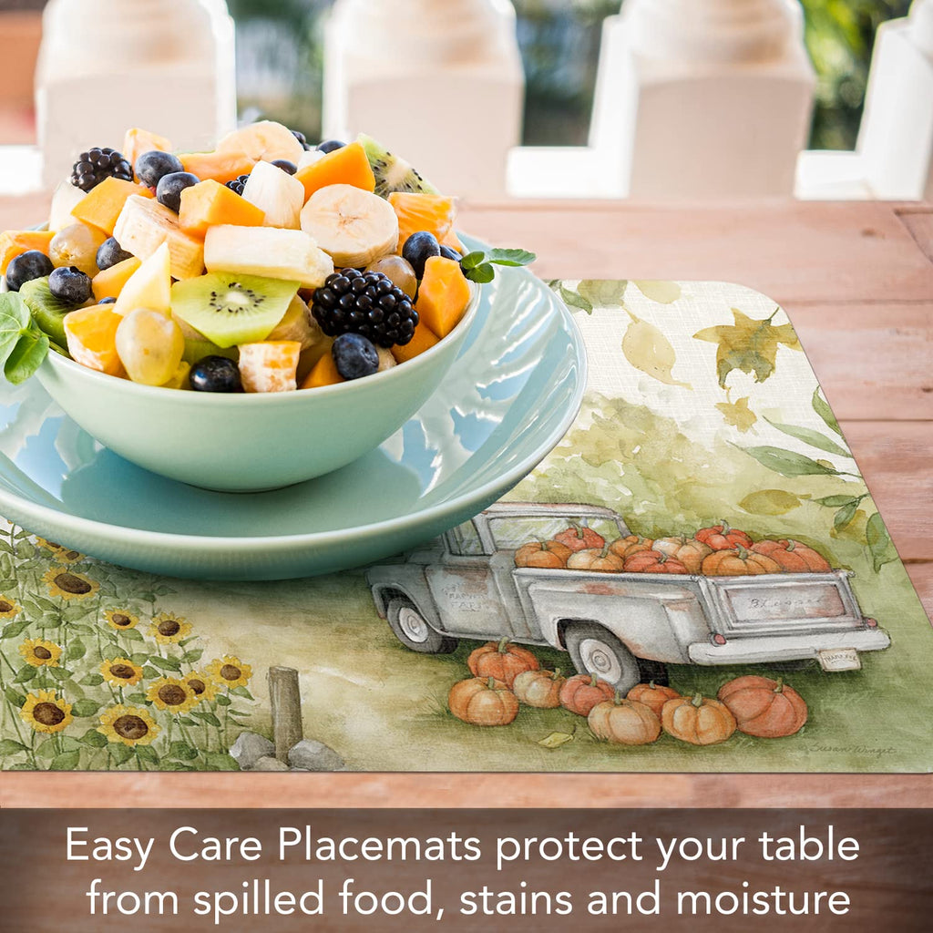 Pumpkin Farm Reversible Easy Care Placemat 4 Pack