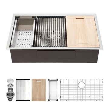 33 Undermount Stainless Steel 16 Gauge Workstation
