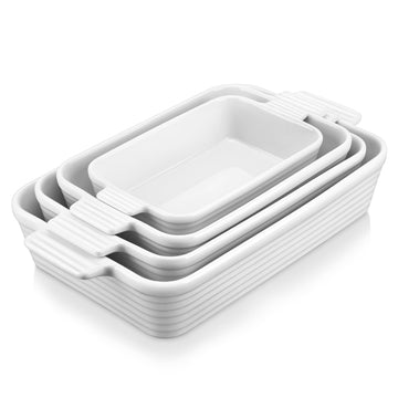 Casserole Dishes for Oven, Porcelain Baking Dish Set of 4