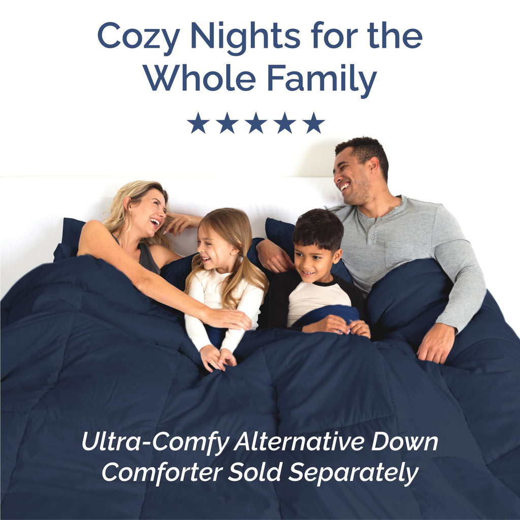 King Size 4 Piece Sheet Set - Comfy Breathable & Cooling Sheets - Navy Blue