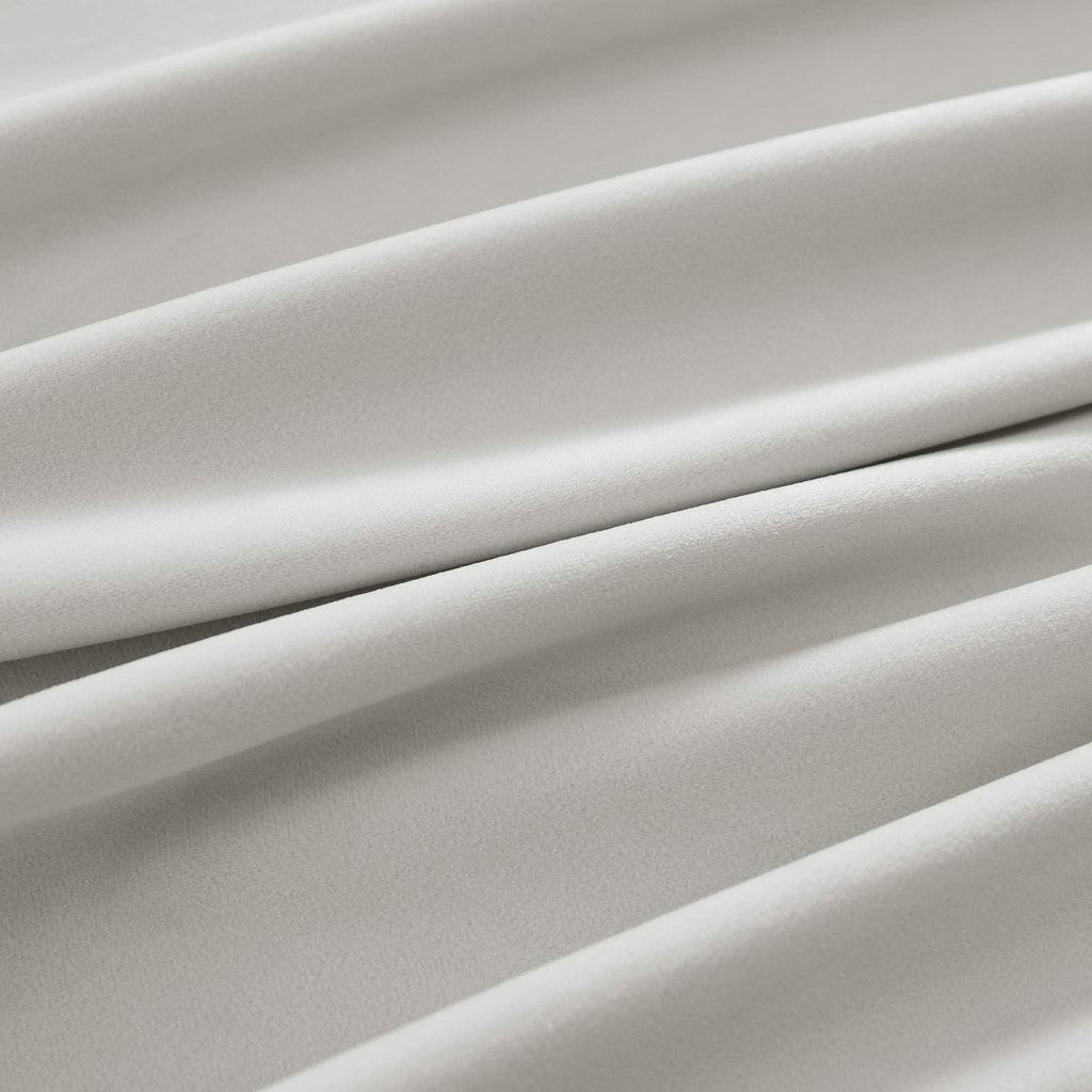 Bleach White Velvet Curtains - 52"x 84" Soft Rod Pocket Thermal Insulated Window Treatment Living Room Light