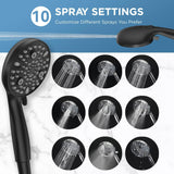 Dual Handheld Shower Head Combo, 2-in-1 Rain Shower Heads System 8 Inch Rainfall Shower Head and 10 Modes High