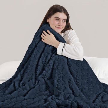 Rabbit Faux Fur Heated Blanket, Soft Thick Electric Blanket