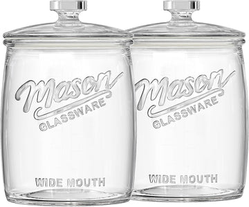 Gallon Glass Cookie Jar with Airtight Lid, 2 Pack - Set of 2