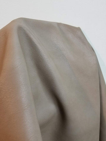 Almond Taupe Heritage tumblegrain Soft Faux Vegan Leather PU (Peta Approved Vegan) | 1 Yard (36 inch x 54 inch Wide)