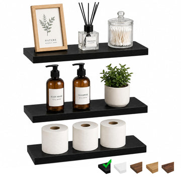 Floating Shelves for Wall Decor, Set of 3 Bathroom Shelves, 14In