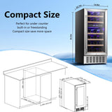Wine Fridge,15 Inch Wine Cooler Refrigerator Under Counter(41-68°F),28 Bottles B