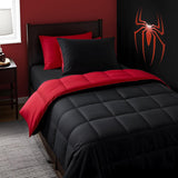 Anluoer Twin Comforter Set 5 Pieces, Black Bed in a Bag Bedding Set with 1 Comforter(68"*88"), 1 Pillow Sham