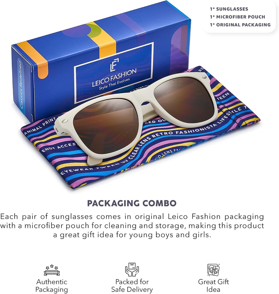 Classic Polarized Kids Sunglasses for Boys Girls UV400 Protection