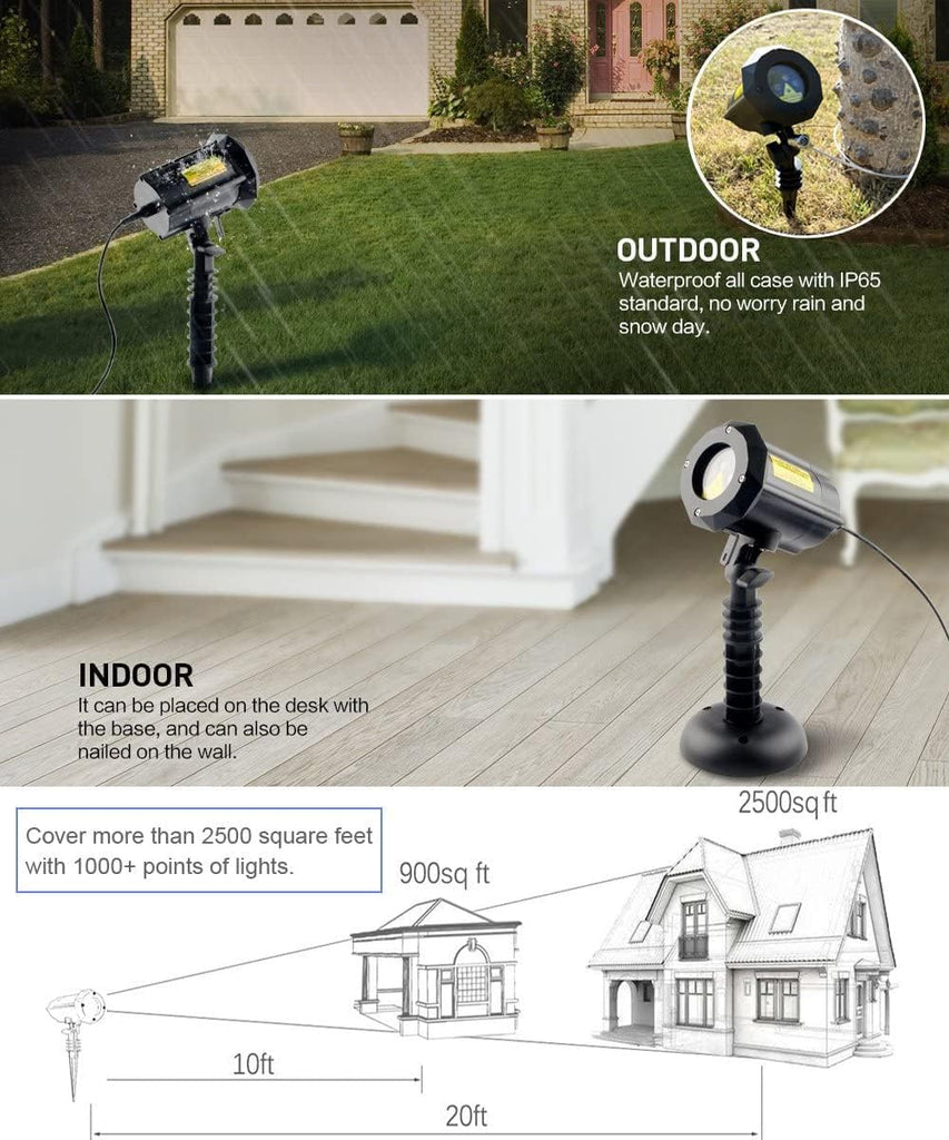 Garden Lights Moving Laser Christmas Lights Star Projector and Garden