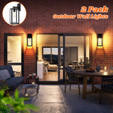 2-Pack Outdoor Light Fixtures Wall Mount, Waterproof Exterior Wall Lanterns with Clear Glass