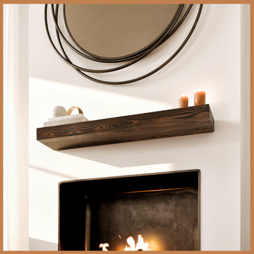 Fireplace Mantel Shelf 48 inches - Natural Mantles for Over Fireplace - Wall Mounted Fireplace Mantels, Handcrafted