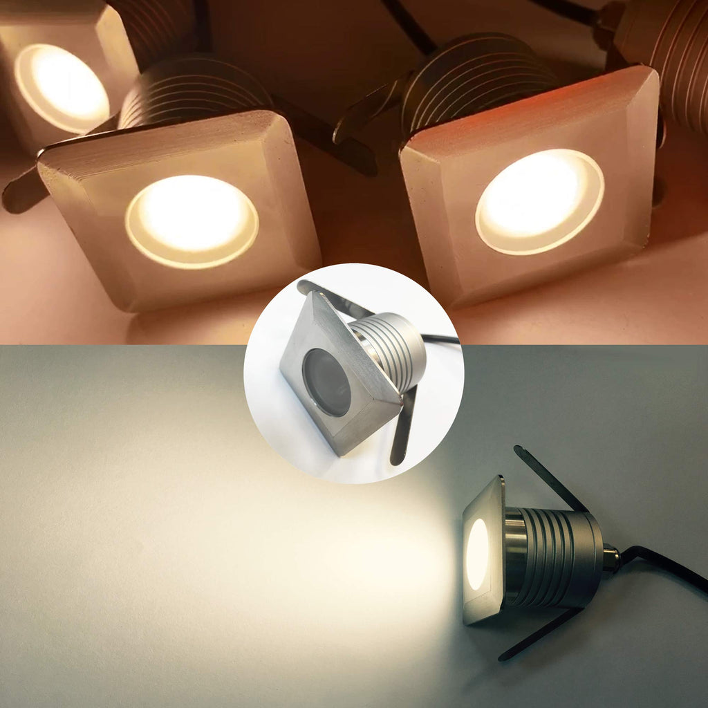 LED In-Ground Well Lights Square,3W, DC12V-24V Waterproof IP67,Aluminum&Stainless Steel,Buried Underground Outdoor