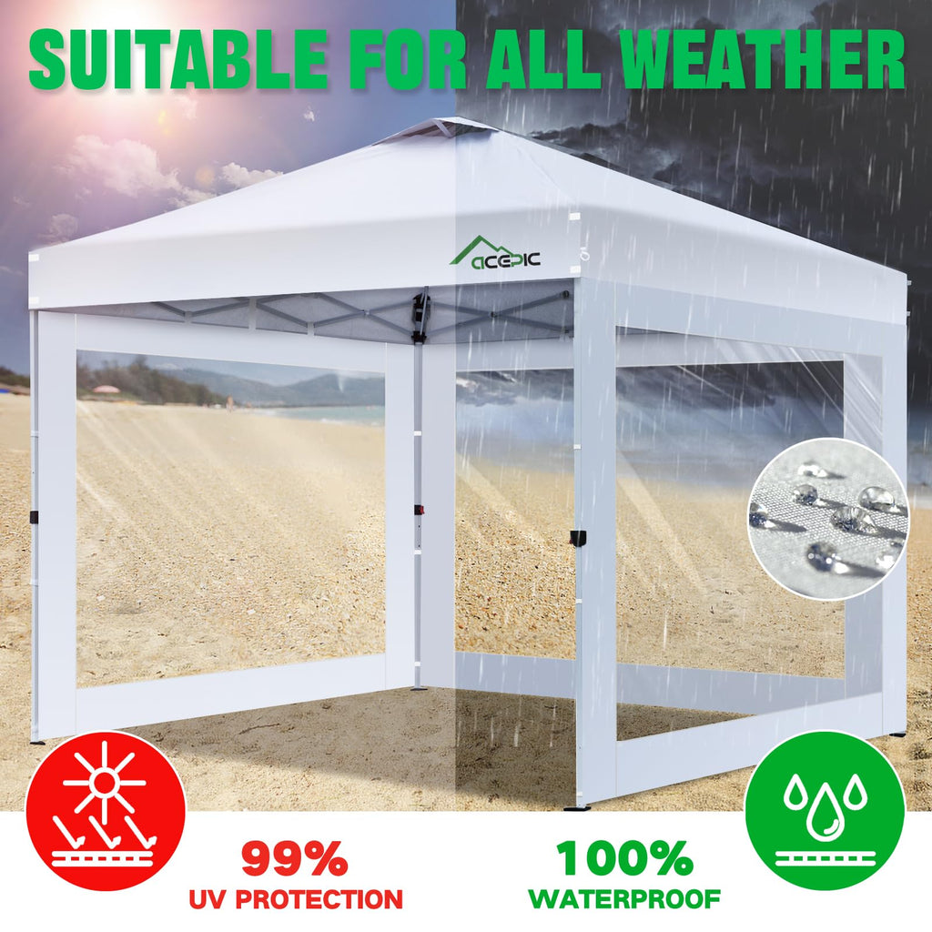 10x10ft Clear Sidewalls for Canopy, Blue(3PCS, No Frame or Top)