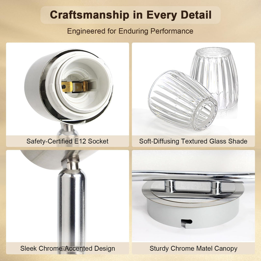 Track Lighting, Flexible Ceiling Light Fixture w/Glass Shade
