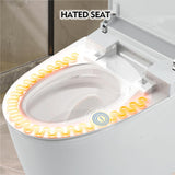 Heated Seat Smart Toilet, One Piece Toilet, Automatic Flush Tank Less Toilet without Bidet, with Foot sensor Flush