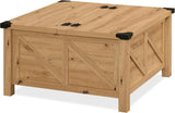 Square Farmhouse Coffee Table with Storage